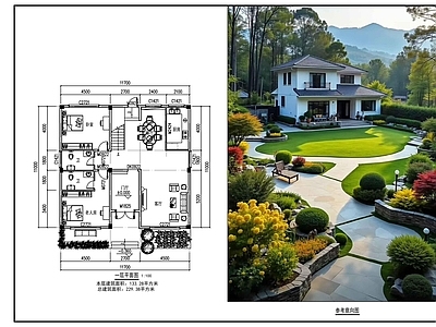 现代别墅建筑 乡村别墅 平面方案 二层别墅 独栋别墅 施工图