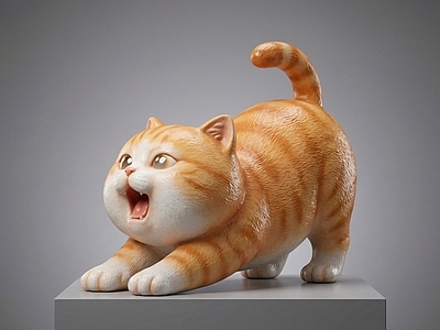 现代雕塑 小猫 雕塑 美陈 AIGC 动物雕塑