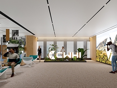 现代简约办公大厅 现代办公场景