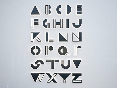 现代挂件 创意艺术抽象字母 字母墙饰 标识标牌 不锈钢金属字母 发光字母