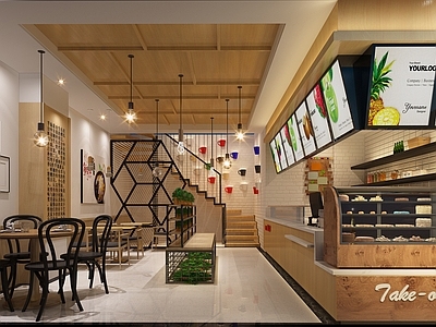 原木风甜品面包店