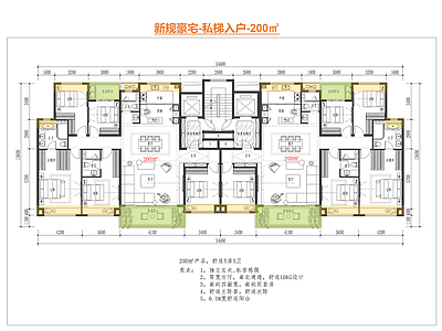 高层住宅 新规豪宅住宅 一梯两户 私梯入户 南北双阳台 18层小高户型 施工图