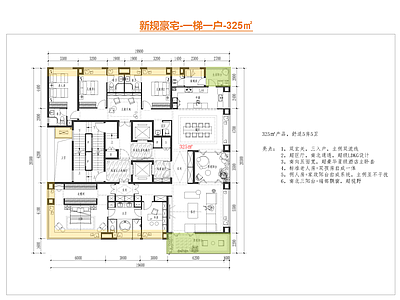 高层住宅 新规豪宅户型 一梯一户 私梯入户 边厅户型 大平层 施工图