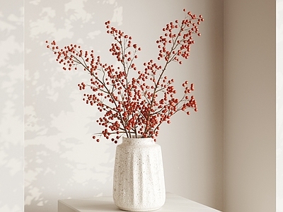 奶油侘寂花瓶 花瓶 花艺 花卉 插花 花瓶花艺