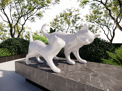 现代雕塑 猫咪雕塑 景观小摆件 猫雕塑
