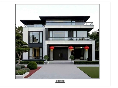 现代别墅建筑 现代别墅 平面方案 三层别墅 独栋别墅 施工图