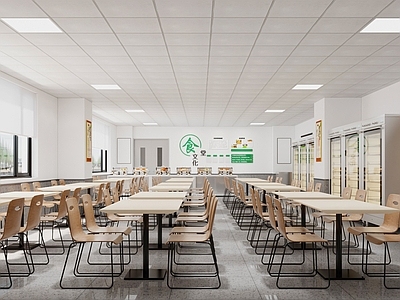 现代简约学生食堂 食堂 员工食堂 餐厅 公司食堂 快餐店