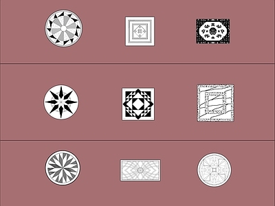 现代简约地毯 地毯 施工图