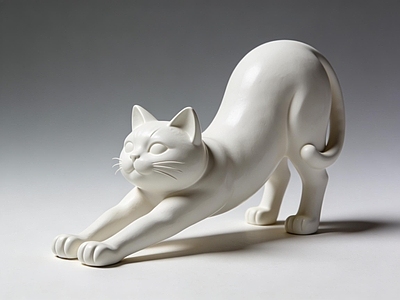 现代雕塑 猫 雕塑 美陈 AIGC 动物雕塑