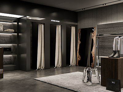 极简服装店 极简服装店 服装店前台 中古复古服装店