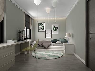 现代简约榻榻米卧室