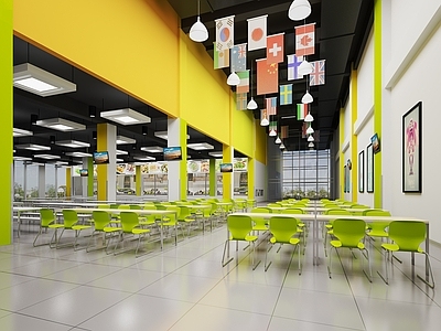 现代简约学生食堂 现代食堂 学生食堂