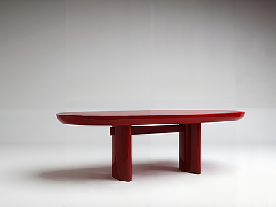 现代极简餐桌 Tacchini 餐桌 书桌 茶桌 中国红大漆餐桌