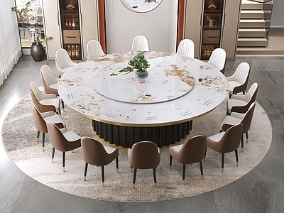 新中式餐桌椅 大餐桌 电磁炉 灯光齐全