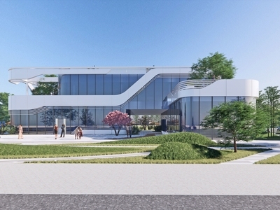 现代科技产业园 售楼处 示范区样板间 带室内布置 空中绿化