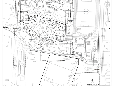 现代学校建筑 城北小学 学校总图设计 施工图