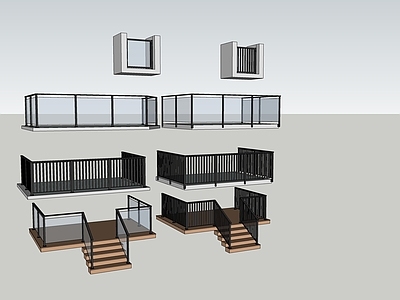 现代扶手 落地栏杆 侧墙栏杆 楼梯栏杆 靠墙门