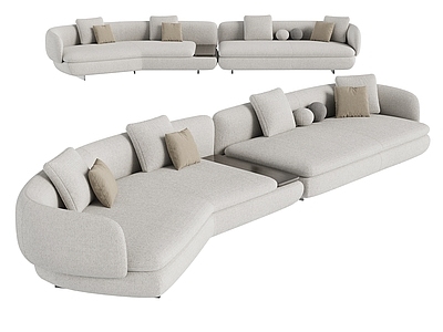 现代简约多人沙发 minotti 布艺沙发