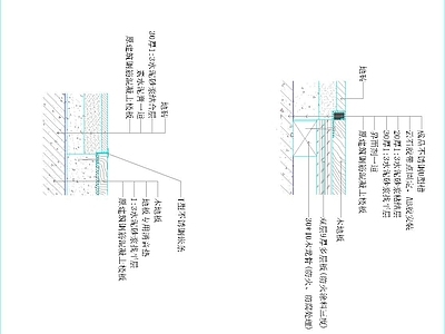 木地板 木地板与地毯剖面 施工图