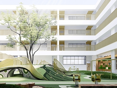 现代简约其他学校空间 学校走廊 学校大厅 架空层 活动区 公共区