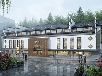 中式商业街 徽派建筑 新中式商业建筑