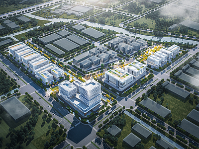 现代厂房 现代产业园 高新科技园区 高层厂房 产业园综合楼 标准化厂房