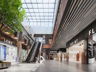 工业原木其他店铺 商场内街 商场店铺 商场大厅 工业风商业街