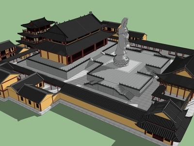 中式古建筑群 寺庙