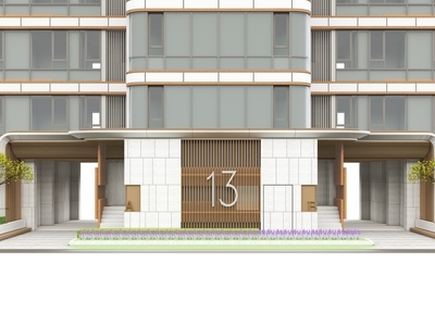 现代单元入户 入户大门 入户门头