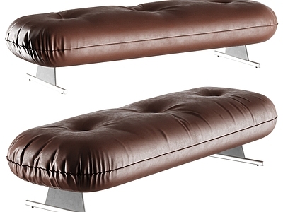 现代中古床尾凳 Minotti Libra 皮革长凳 沙发长凳 皮革床尾凳
