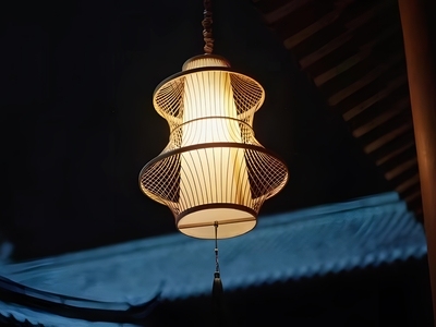 新中式现代灯笼 房檐灯 竹艺灯 宫灯