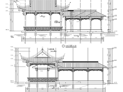 中式亭子 亭廊水榭 施工图