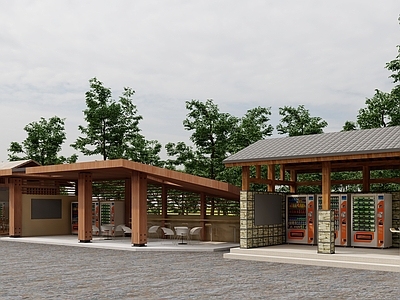 新中式驿站 景区售卖点 景区售卖小屋 景区驿站 森林公园驿站 木屋