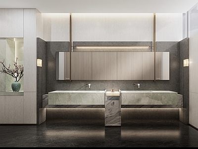 现代新中式宴会厅 酒店卫生间 公共卫生间 卫生间 会所卫生间 商场卫生间