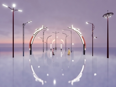 现代创意路灯 飞天凤凰景观灯