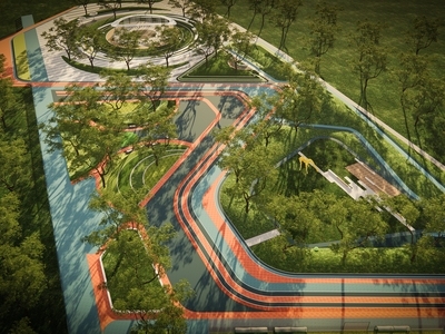 现代折线街边公园