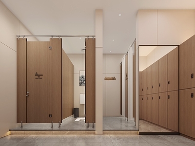 原木奶油风更衣室 亚朵淋浴间 现代淋浴间 更衣室 公共卫生间 卫生间