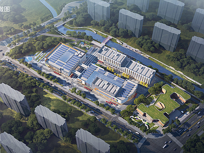 现代商场建筑 现代商业综合体 商业裙楼