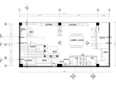 现代眼镜店 眼镜互动 施工图