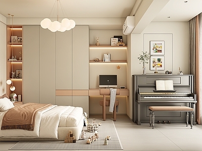 奶油风榻榻米卧室