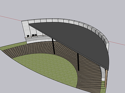 现代新中式其他景观小品 廊架cad 廊架 弧形廊架