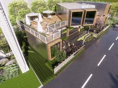 现代小区建筑 住宅售楼处