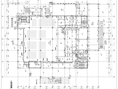 现代学校建筑 小学食堂 平面图纸 施工图