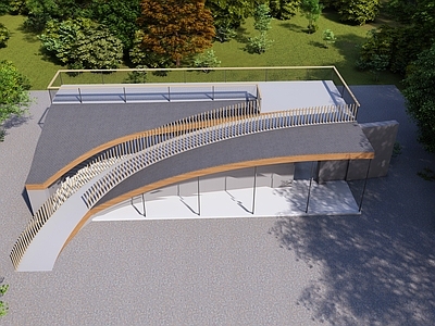 现代主义艺术风格建筑 公园驿站 乡土建筑 乡村茶室 中式观景台 文创店