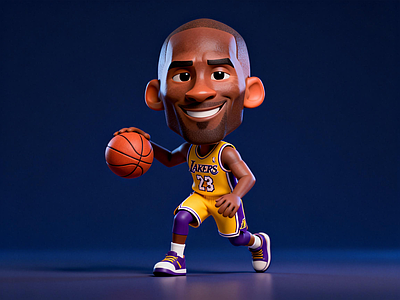 3D卡通风格虚拟人物 黑曼巴科比！！！ NBA球星 湖人队 篮球明星 科比布莱恩特
