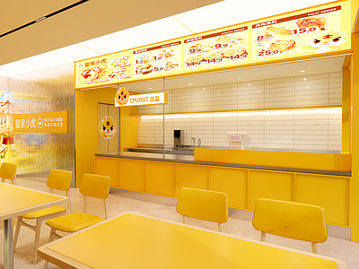 现代快餐店 小吃快餐店明档