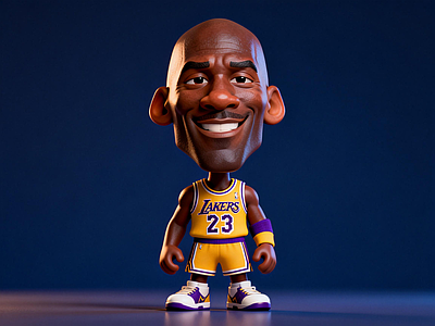 卡通3D风格虚拟人物 NBA球星 乔丹手办 湖人队 篮球明星玩偶 明星摆件