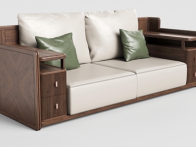 新中式三人沙发