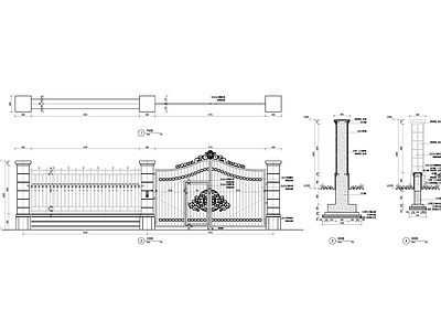 铁艺大门 铁艺门 施工图