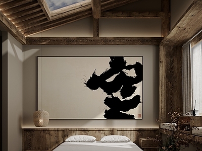 禅意新中式阁楼卧室